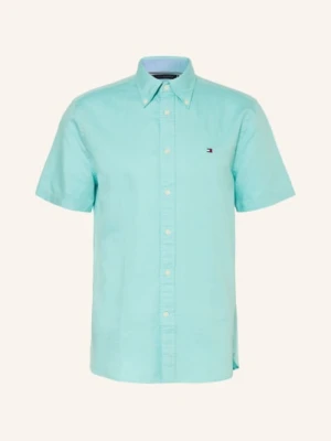 Tommy Hilfiger Koszula Z Krótkim Rękawem Regular Fit Z Lnem blau