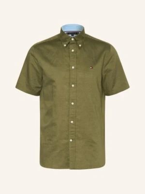 Tommy Hilfiger Koszula Z Krótkim Rękawem Regular Fit Z Lnem gruen