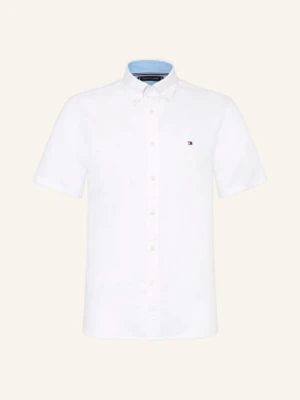 Tommy Hilfiger Koszula Z Krótkim Rękawem Regular Fit Z Lnem weiss
