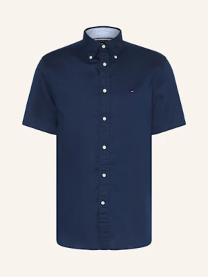 Tommy Hilfiger Koszula Z Krótkim Rękawem Z Dodatkiem Lnu Regular Fit blau