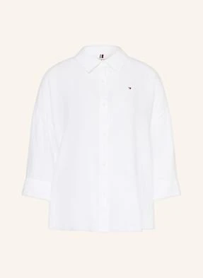 Tommy Hilfiger Koszula Z Lnu Z Rękawami 3/4 weiss