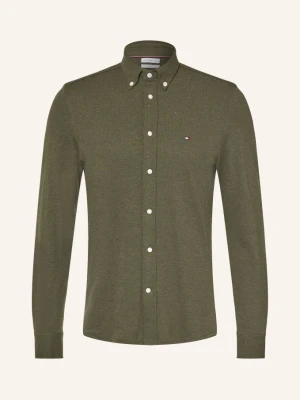 Tommy Hilfiger Koszula Z Tkaniny Piqué, Krój Slim, Ft gruen CIEMNOZIELONY