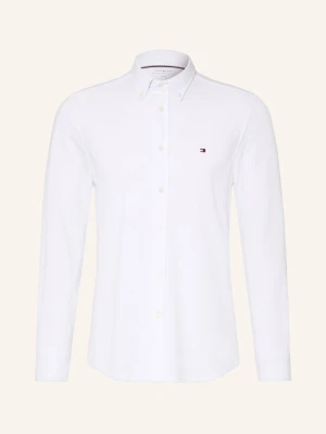 Tommy Hilfiger Koszula Z Tkaniny Piqué, Krój Slim, Ft weiss BIAŁY