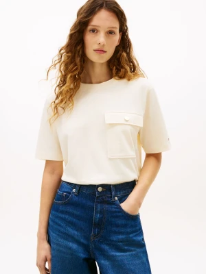 Tommy Hilfiger Koszulka damska Kobiety Bawełna (100%) beżowy,