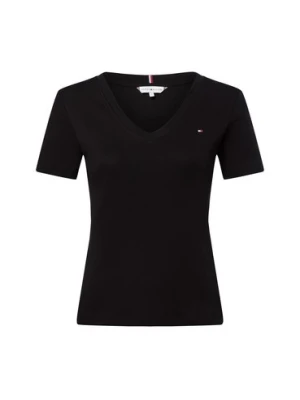 Tommy Hilfiger Koszulka damska Kobiety Bawełna czarny jednolity,