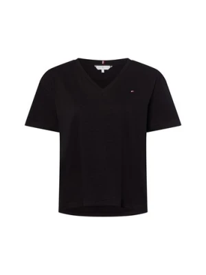 Tommy Hilfiger Koszulka damska Kobiety Bawełna czarny jednolity,