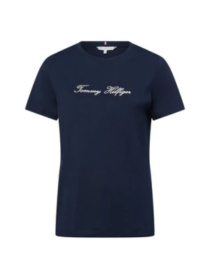 Tommy Hilfiger Koszulka damska Kobiety Bawełna niebieski jednolity,