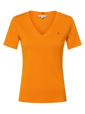 Tommy Hilfiger Koszulka damska Kobiety Bawełna pomarańczowy jednolity,