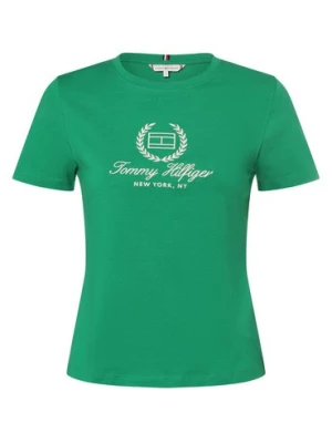 Tommy Hilfiger Koszulka damska Kobiety Bawełna zielony jednolity,