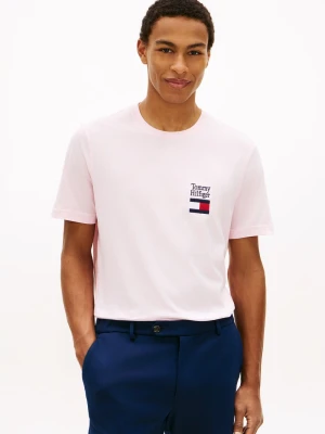 Tommy Hilfiger Koszulka męska Mężczyźni Bawełna (100%) różowy jednolity,
