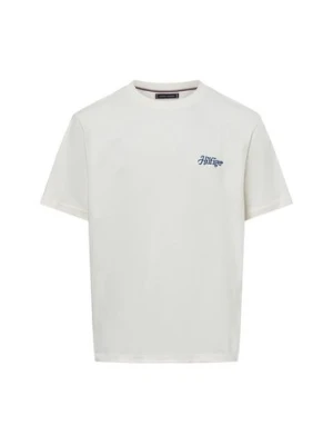 Tommy Hilfiger Koszulka męska Mężczyźni Bawełna biały jednolity,