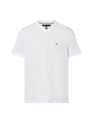 Tommy Hilfiger Koszulka męska Mężczyźni Bawełna biały jednolity,
