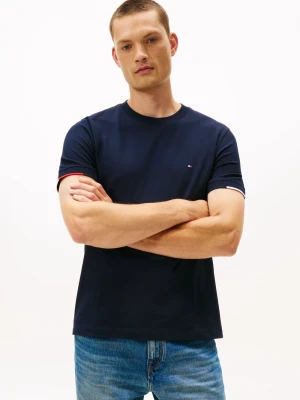 Tommy Hilfiger Koszulka męska Mężczyźni Bawełna czarny jednolity,