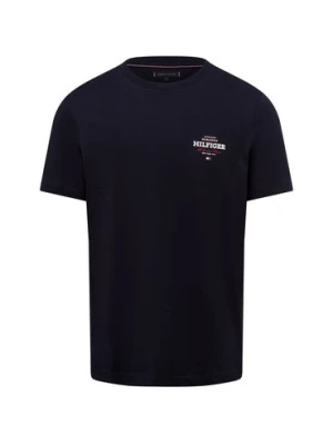 Tommy Hilfiger Koszulka męska Mężczyźni Bawełna niebieski jednolity,