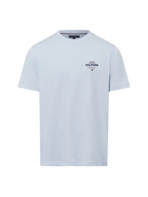 Tommy Hilfiger Koszulka męska Mężczyźni Bawełna niebieski jednolity,