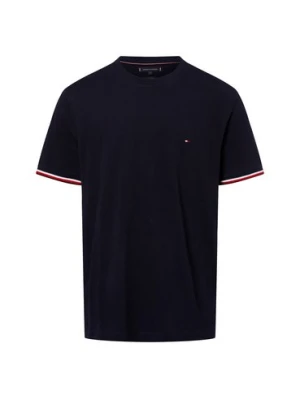 Tommy Hilfiger Koszulka męska Mężczyźni Bawełna niebieski jednolity,