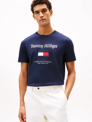 Tommy Hilfiger Koszulka męska Mężczyźni Bawełna niebieski,