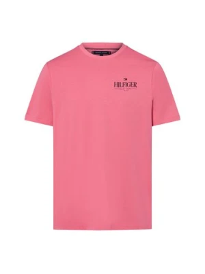 Tommy Hilfiger Koszulka męska Mężczyźni Bawełna różowy jednolity,