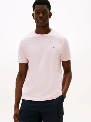 Tommy Hilfiger Koszulka męska Mężczyźni Bawełna różowy jednolity,