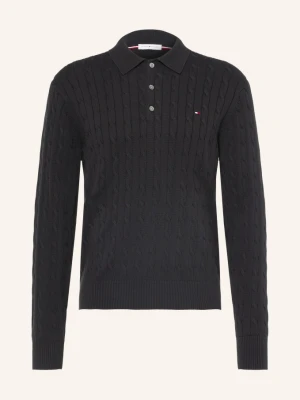 Tommy Hilfiger Koszulka Polo Z Dzianiny schwarz CZARNY
