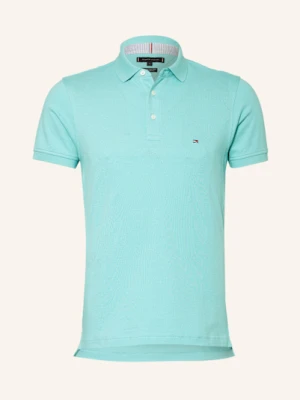 Tommy Hilfiger Koszulka Polo Z Piki Slim Fit blau TURKUSOWY