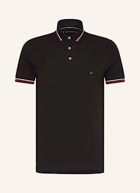 Tommy Hilfiger Koszulka Polo Z Piki Tipped Slim Fit schwarz