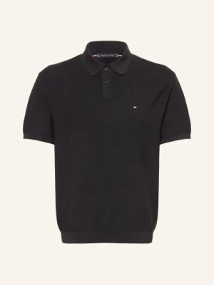 Tommy Hilfiger Koszulka Polo Z Pikowanym Wzorem schwarz
