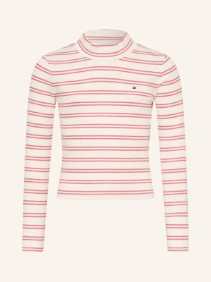 Tommy Hilfiger Koszulka Z Długim Rękawem Z Brokatową Przędzą weiss biały
