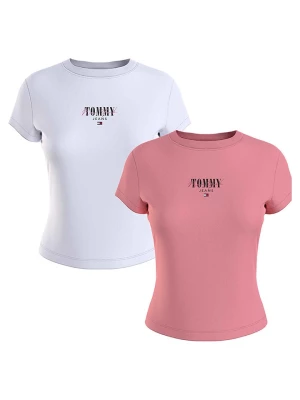 Tommy Hilfiger Koszulki (2 szt.) w kolorze różowym i białym rozmiar: M