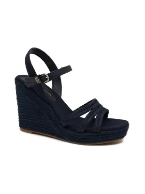 Tommy Hilfiger Koturny ESSENTIAL BASIC WEDGE SANDAL | z dodatkiem skóry