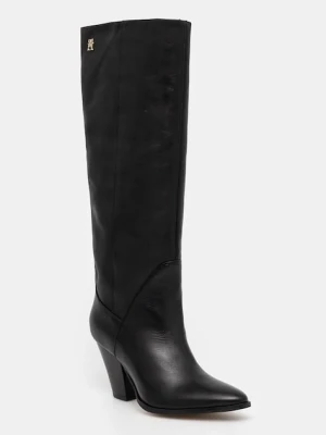 Tommy Hilfiger kozaki HIGH COWBOY HEEL BOOT LEATHER