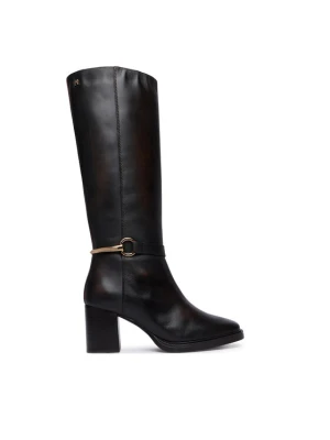 Tommy Hilfiger Kozaki Th Stud Heel Riding Knee Boot FW0FW09551 Brązowy ciemny