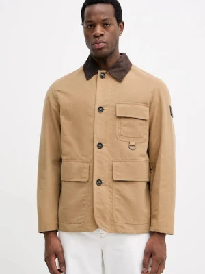 Tommy Hilfiger kurtka bawełniana kolor beżowy przejściowa MW0MW41925