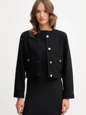 Tommy Hilfiger kurtka bawełniana kolor czarny przejściowa WW0WW46772