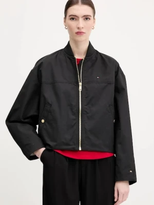 Tommy Hilfiger kurtka bomber kolor czarny przejściowa oversize WW0WW45619