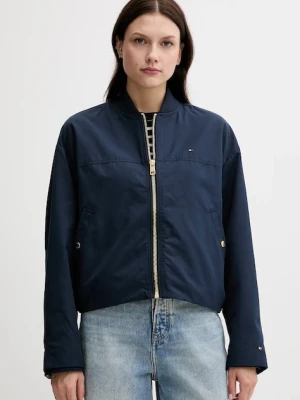 Tommy Hilfiger kurtka bomber kolor granatowy przejściowa oversize WW0WW45619