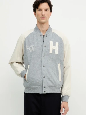 Tommy Hilfiger kurtka bomber kolor szary przejściowa MW0MW39684