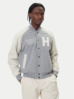 Tommy Hilfiger Kurtka bomber Mix Media Varsity MW0MW39684 Szary Regular Fit