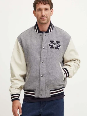 Zdjęcie produktu Tommy Hilfiger kurtka bomber wełniana kolor szary zimowa MW0MW37032