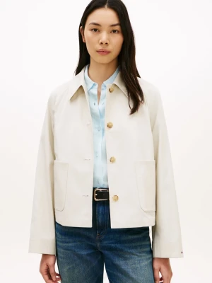 Tommy Hilfiger Kurtka damska Kobiety Bawełna beżowy jednolity,