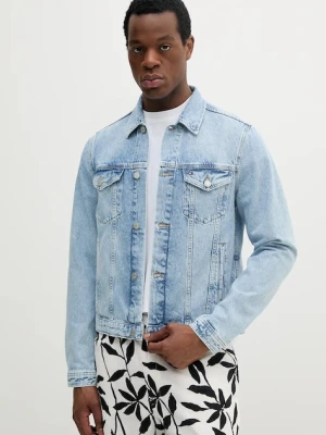 Tommy Hilfiger kurtka jeansowa kolor niebieski przejściowa MW0MW38956