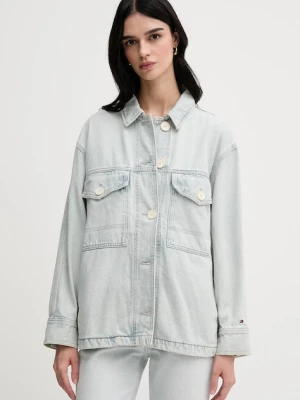 Tommy Hilfiger kurtka jeansowa kolor niebieski przejściowa WW0WW44410
