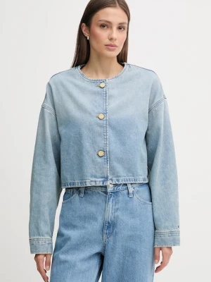 Tommy Hilfiger kurtka jeansowa kolor niebieski przejściowa WW0WW46740