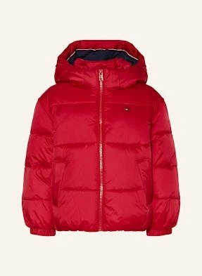 Tommy Hilfiger Kurtka Pikowana Z Odpinanym Kapturem rot