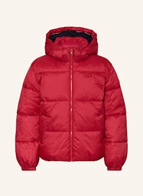 Tommy Hilfiger Kurtka Pikowana Z Odpinanym Kapturem rot