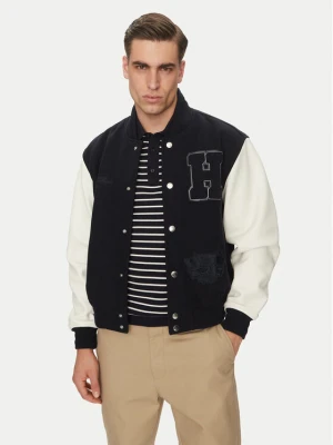 Tommy Hilfiger Kurtka przejściowa Leather Varsity Jacket MW0MW39248 Granatowy Regular Fit