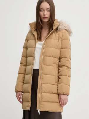 Tommy Hilfiger kurtka puchowa damska kolor beżowy zimowa WW0WW43234