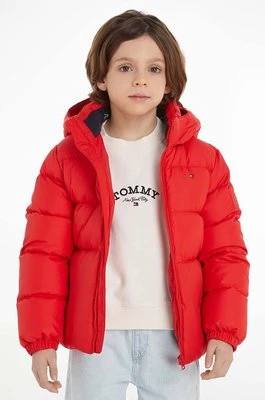 Tommy Hilfiger kurtka puchowa dziecięca kolor czerwony