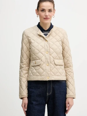 Tommy Hilfiger kurtka puchowa kolor beżowy przejściowa WW0WW47449