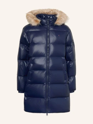 Tommy Hilfiger Kurtka Puchowa Z Odpinanym Sztucznym Futerkiem blau GRANATOWY